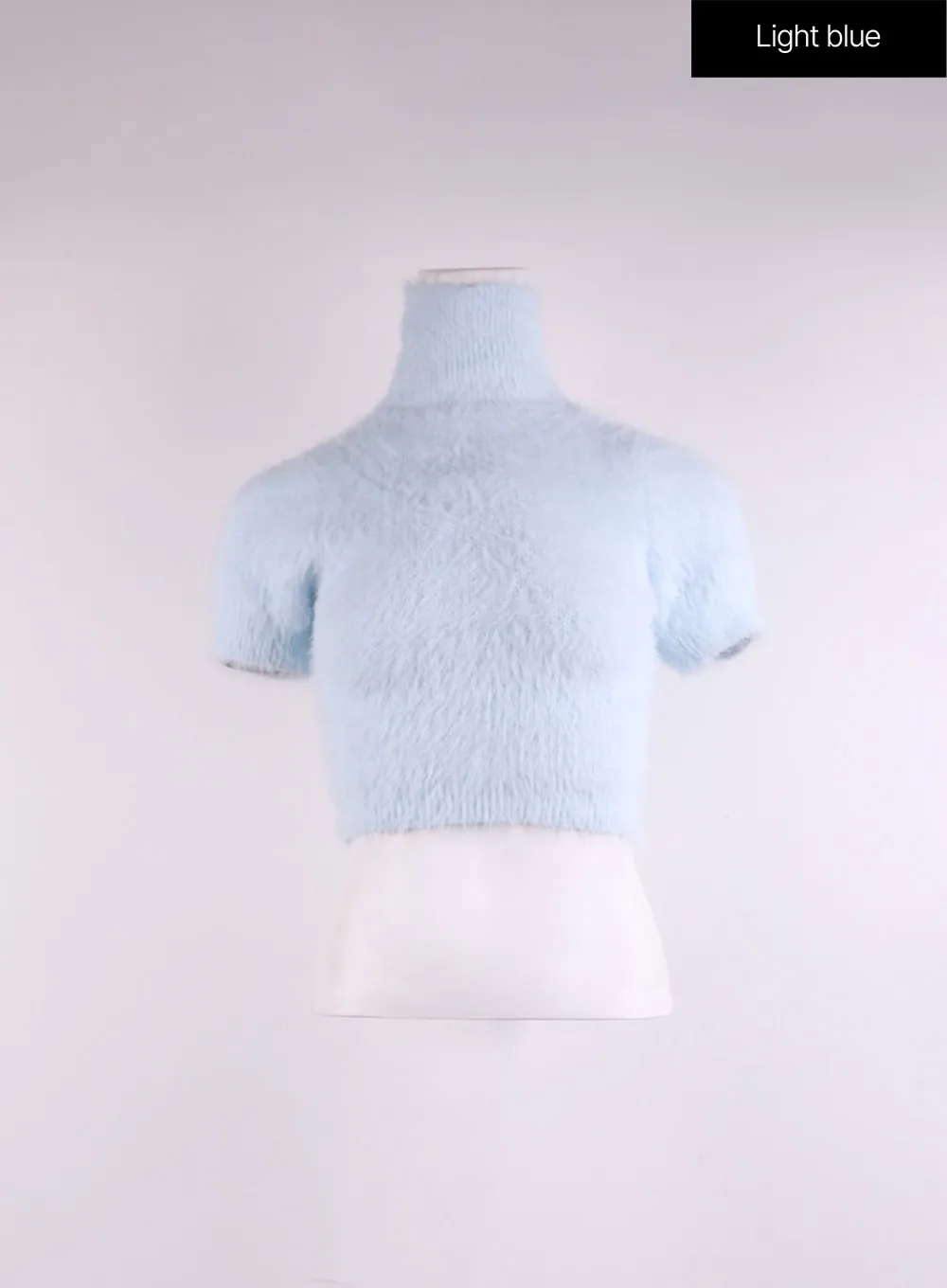 Fuzzy Turtleneck Short Sleeve Sweater CJ429