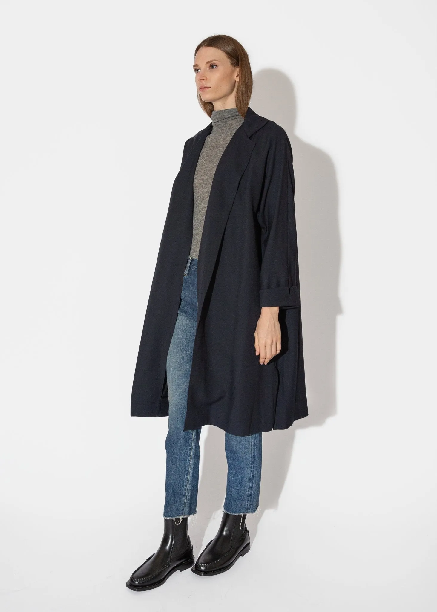 Gown Coat in Navy