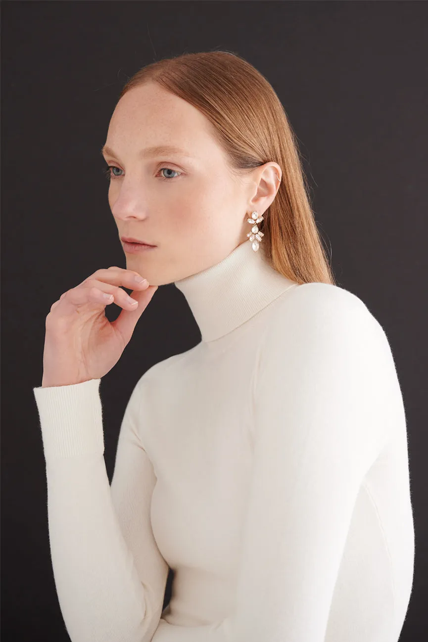 Ice Water White Peachskin Long Sleeve Turtleneck