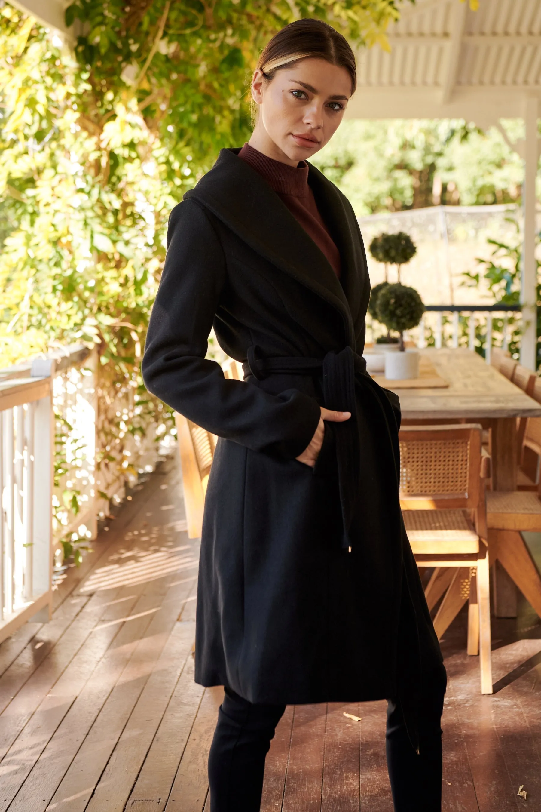 Ivy Black Winter Wrap Coat