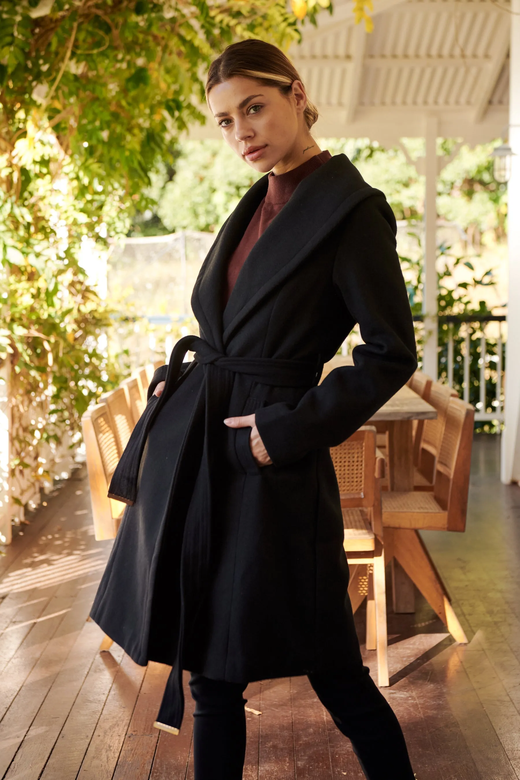 Ivy Black Winter Wrap Coat