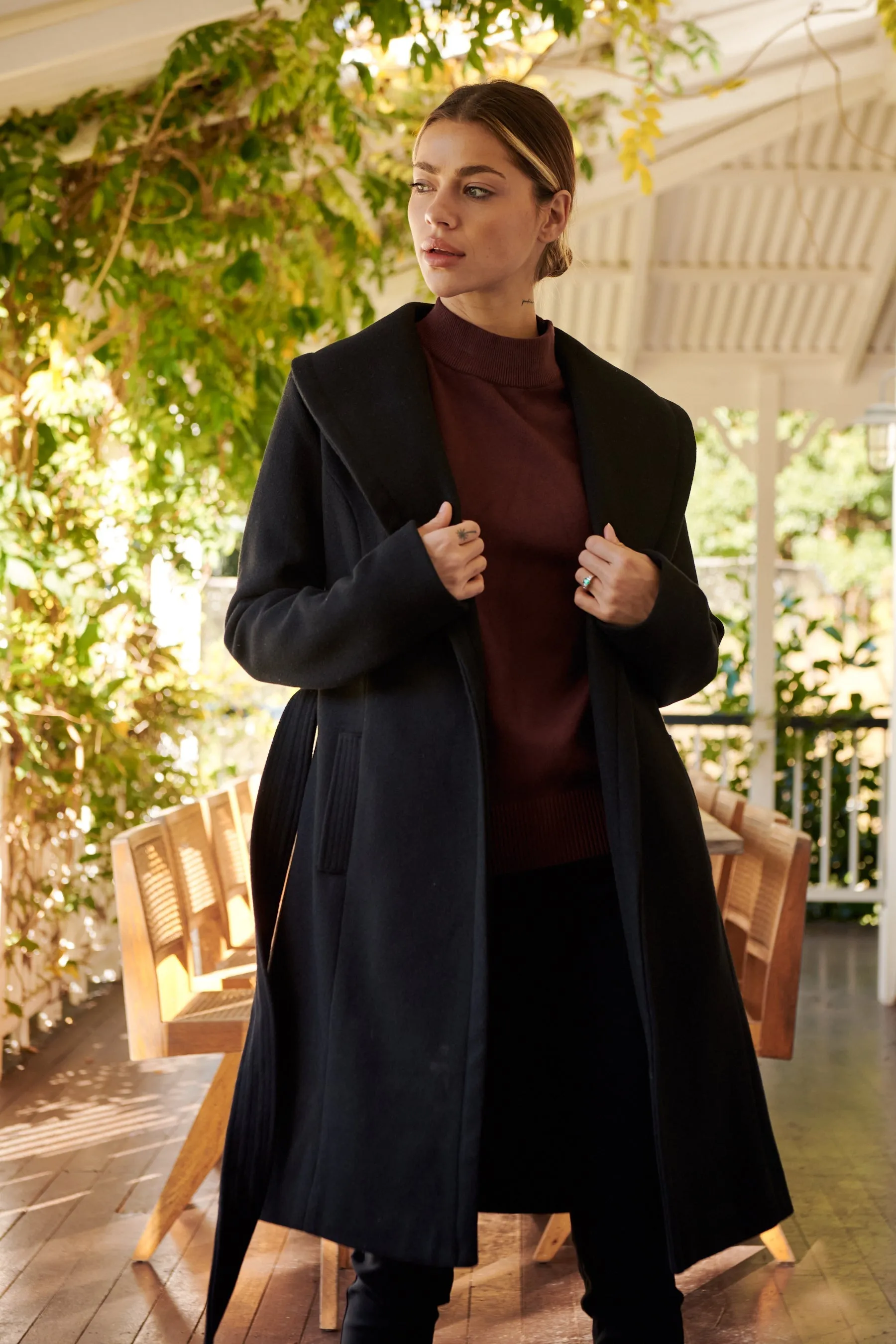 Ivy Black Winter Wrap Coat