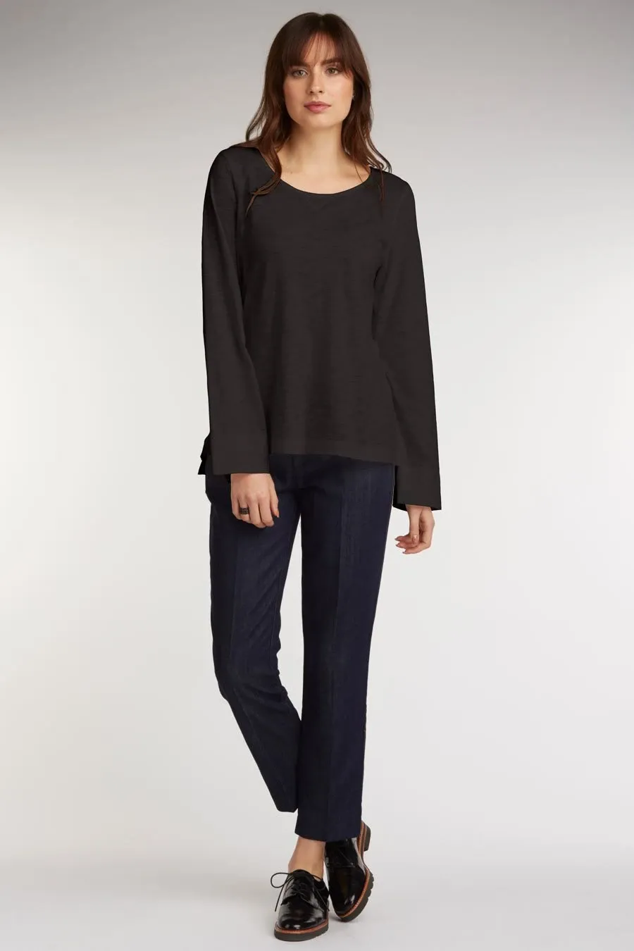 Jewel Neck Slub Pullover