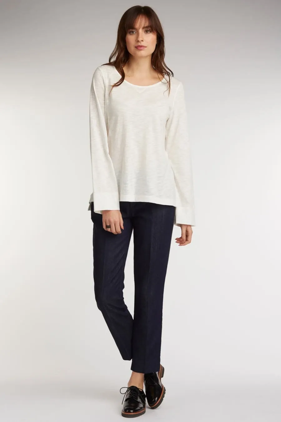 Jewel Neck Slub Pullover