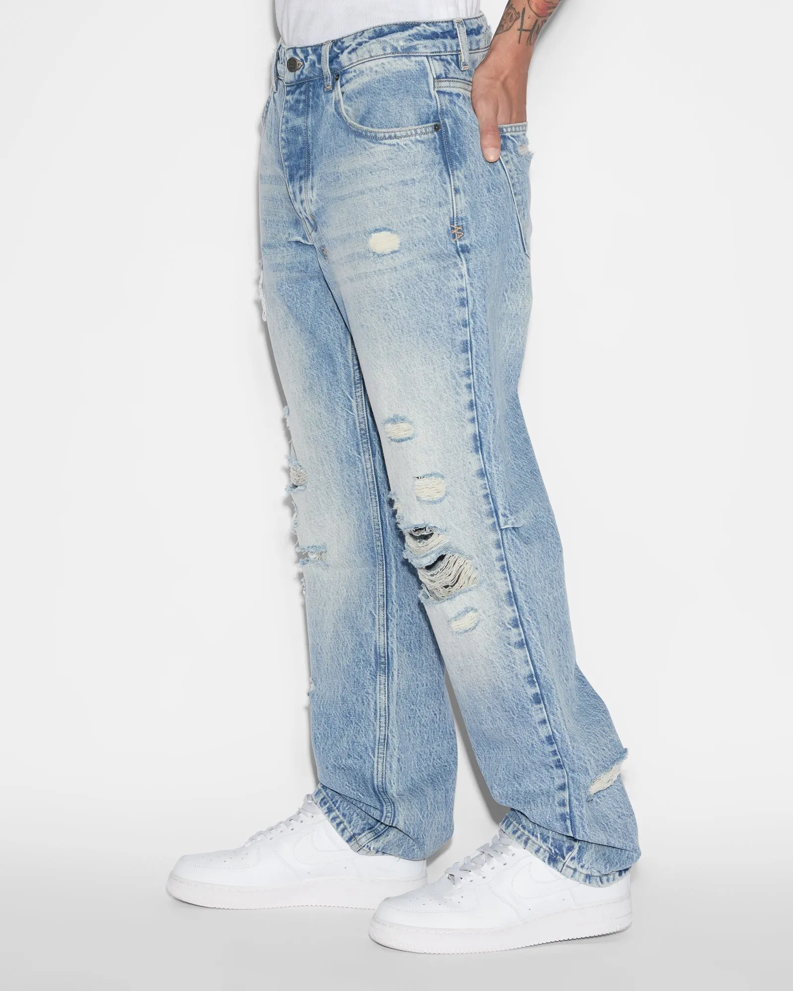 Ksubi Hazlow Nu Heritage Trashed Jeans - Denim