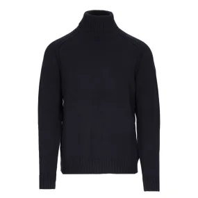 Maglione Uomo RRD Knit Cotton Plain Turtleneck Nero