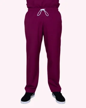 Mawson Burgundy Classic Unisex Scrub Trousers (in Polycotton)