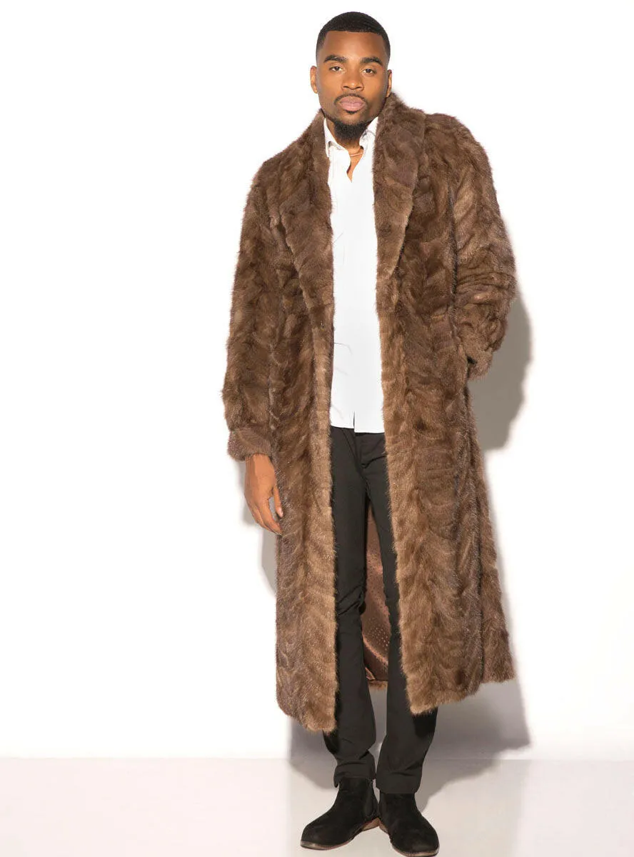 Men's Full Length Mink Fur Coat