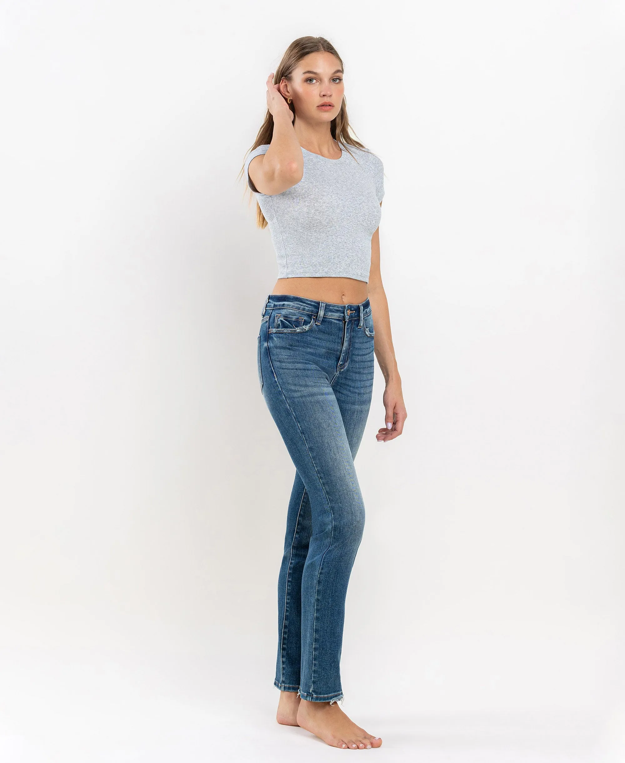 Moonlight - High Rise Stretch Slim Straight Jeans