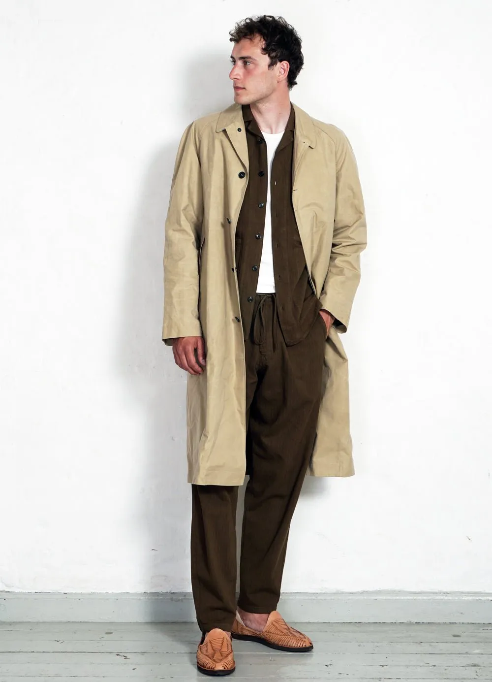 MORTEN | Long Windbreaker Coat | Sand