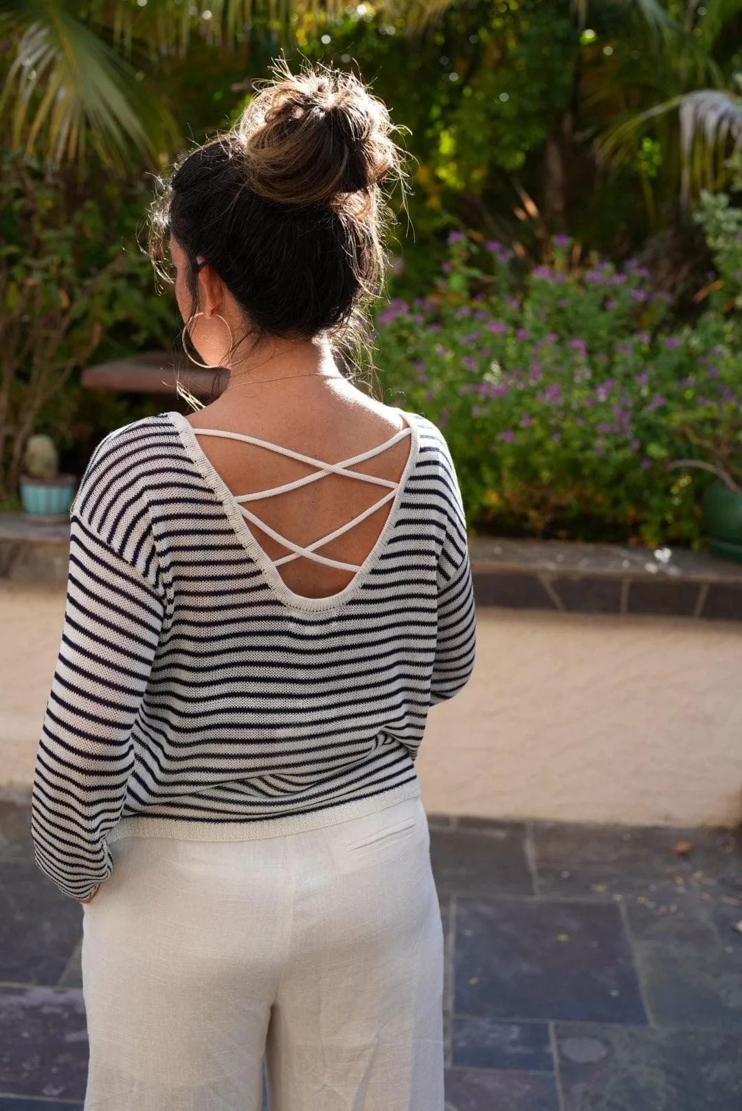 Navy Stripe Knit Sweater