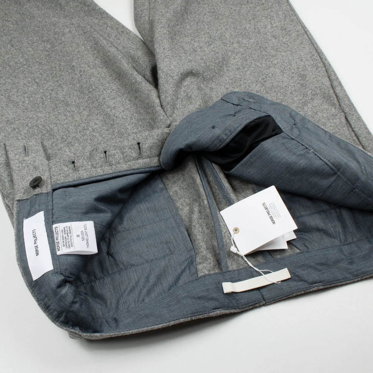 Norse Projects - Thomas Slim Light Wool Trousers - Light Grey Melange