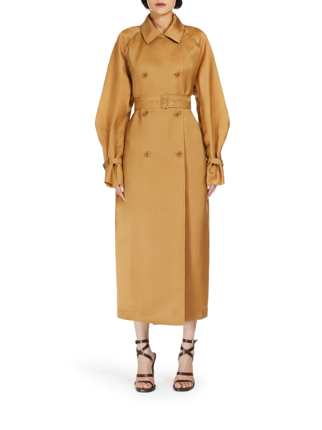 Oversized organza trench coat