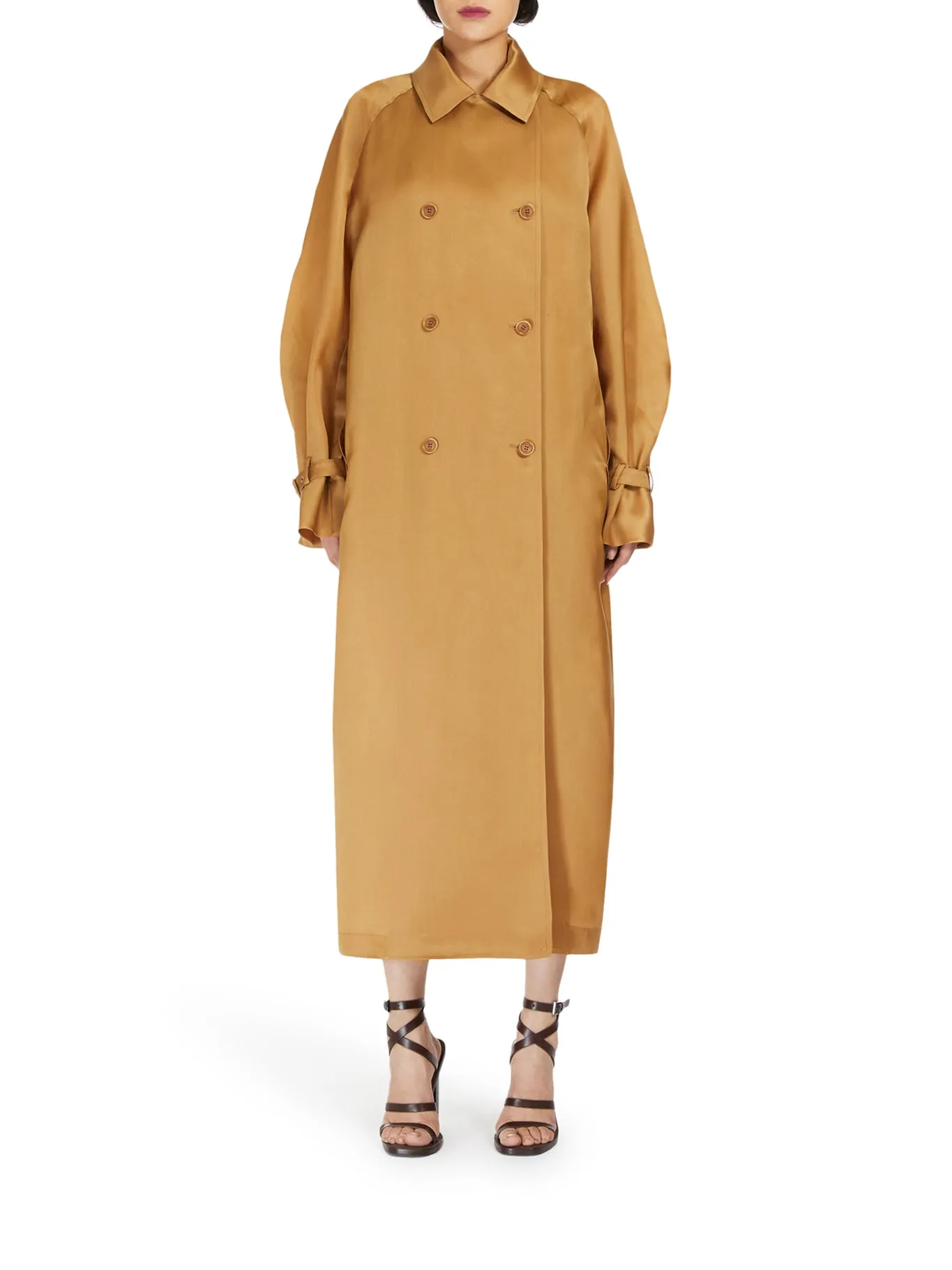 Oversized organza trench coat