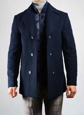 Preston Heathered Tonal Stripe DB Coat