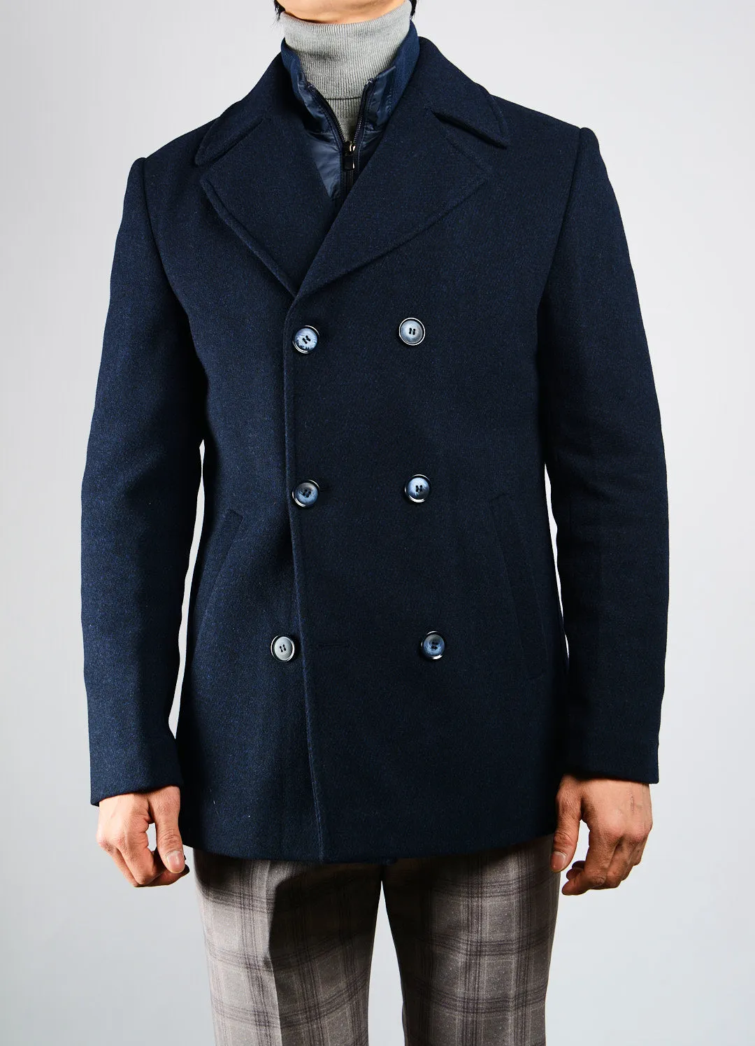 Preston Heathered Tonal Stripe DB Coat