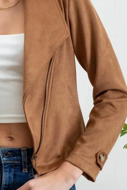 Quinn Suede Moto Jacket