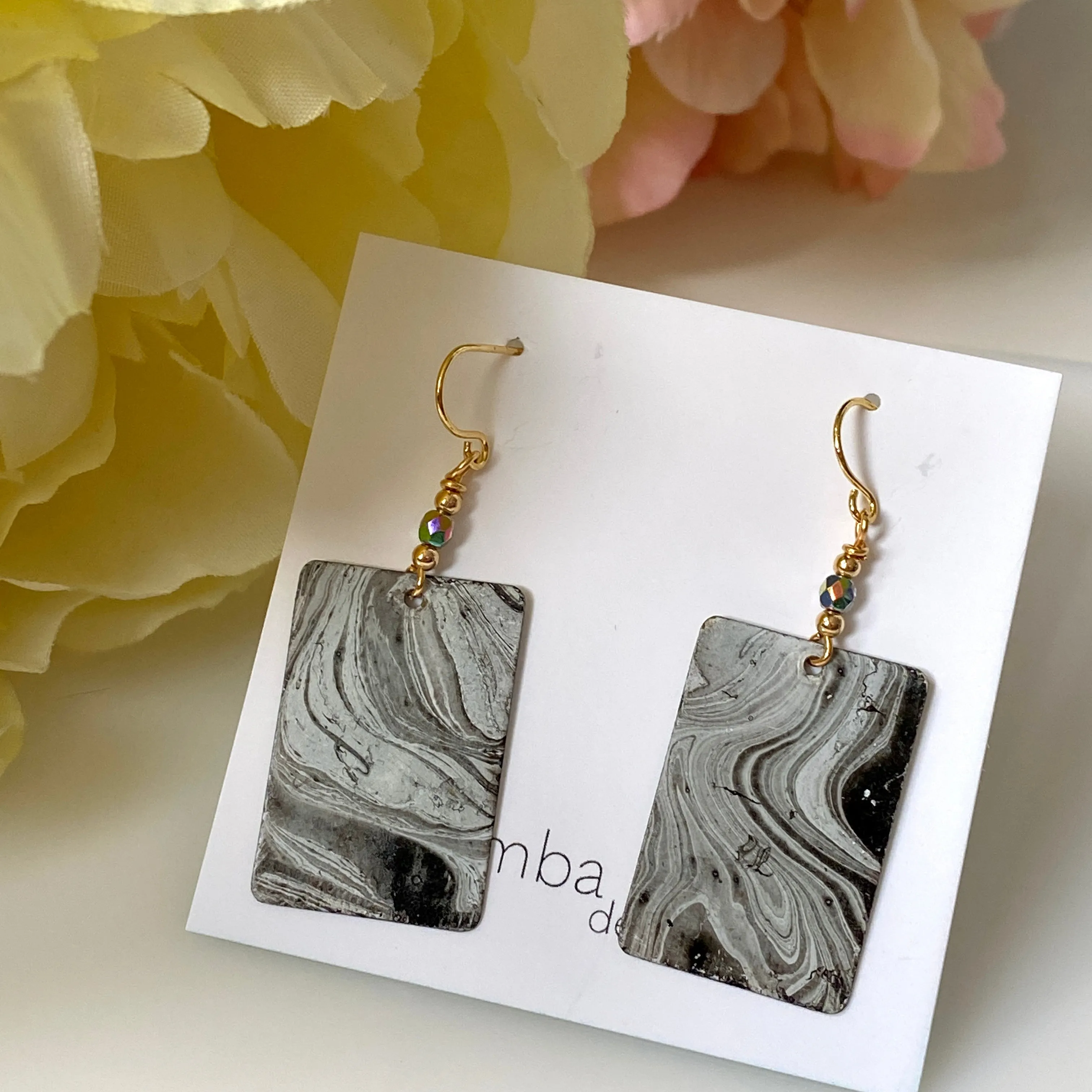 "Black Splash" Earrings