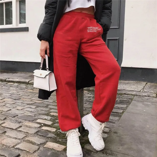 Rockmore Harajuku Joggers Wide Leg SweatPants Women Trousers Plus Size High Waist Pants Streetwear Korean Casual Pant Femme Fall