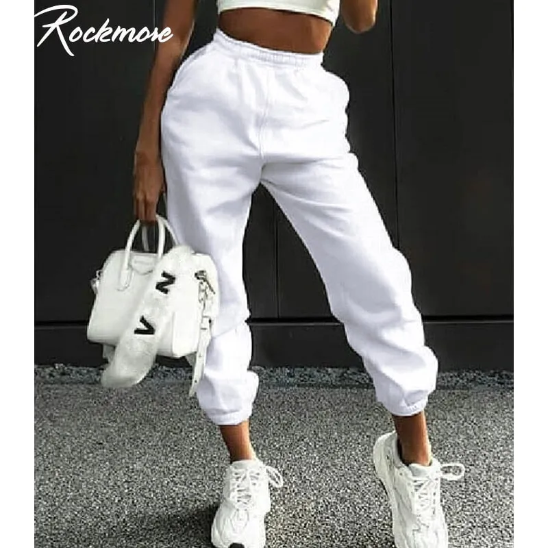 Rockmore Harajuku Joggers Wide Leg SweatPants Women Trousers Plus Size High Waist Pants Streetwear Korean Casual Pant Femme Fall