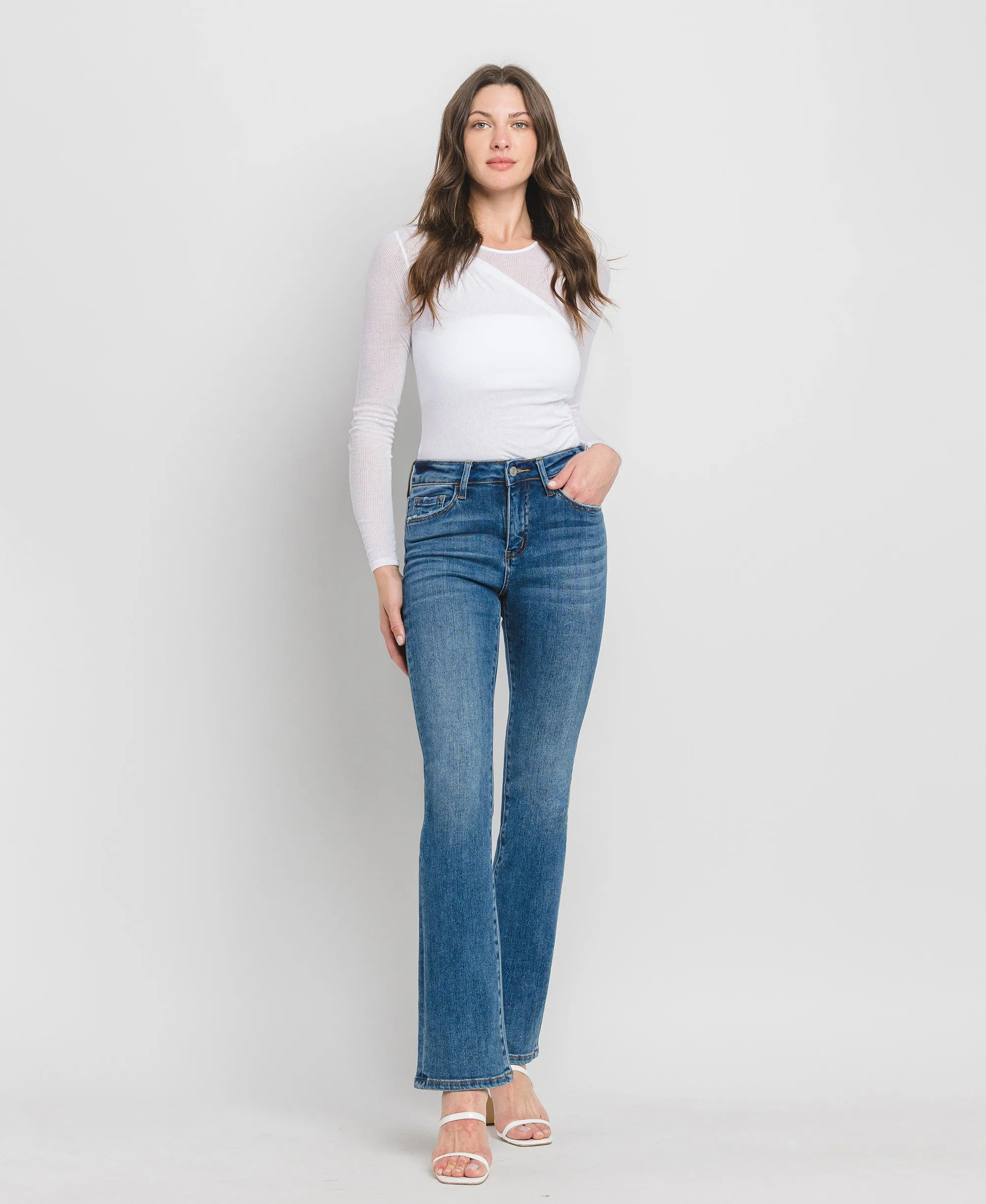 Shining - High Rise Slim Bootcut Jeans