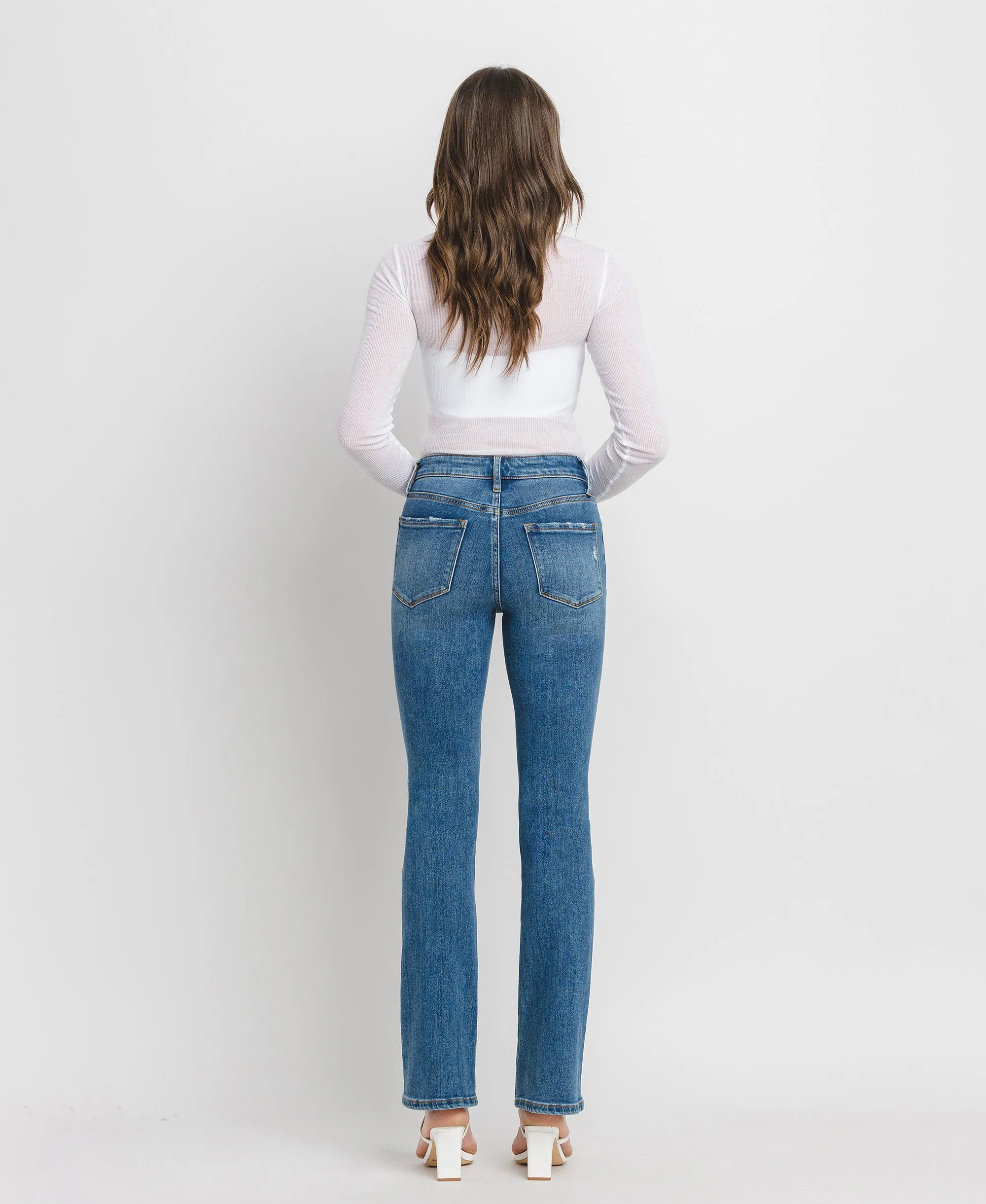 Shining - High Rise Slim Bootcut Jeans