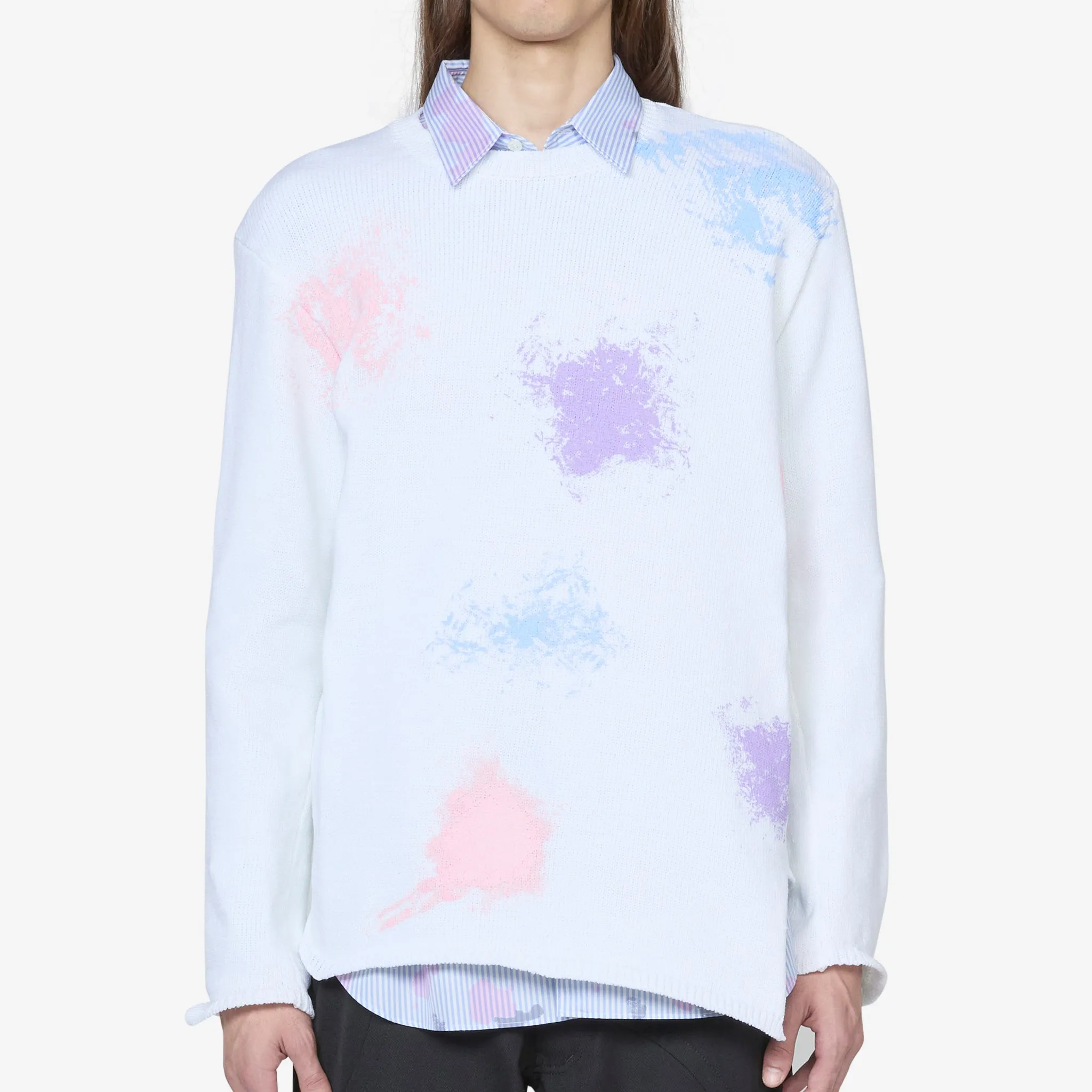 Spray Paint Sweater White