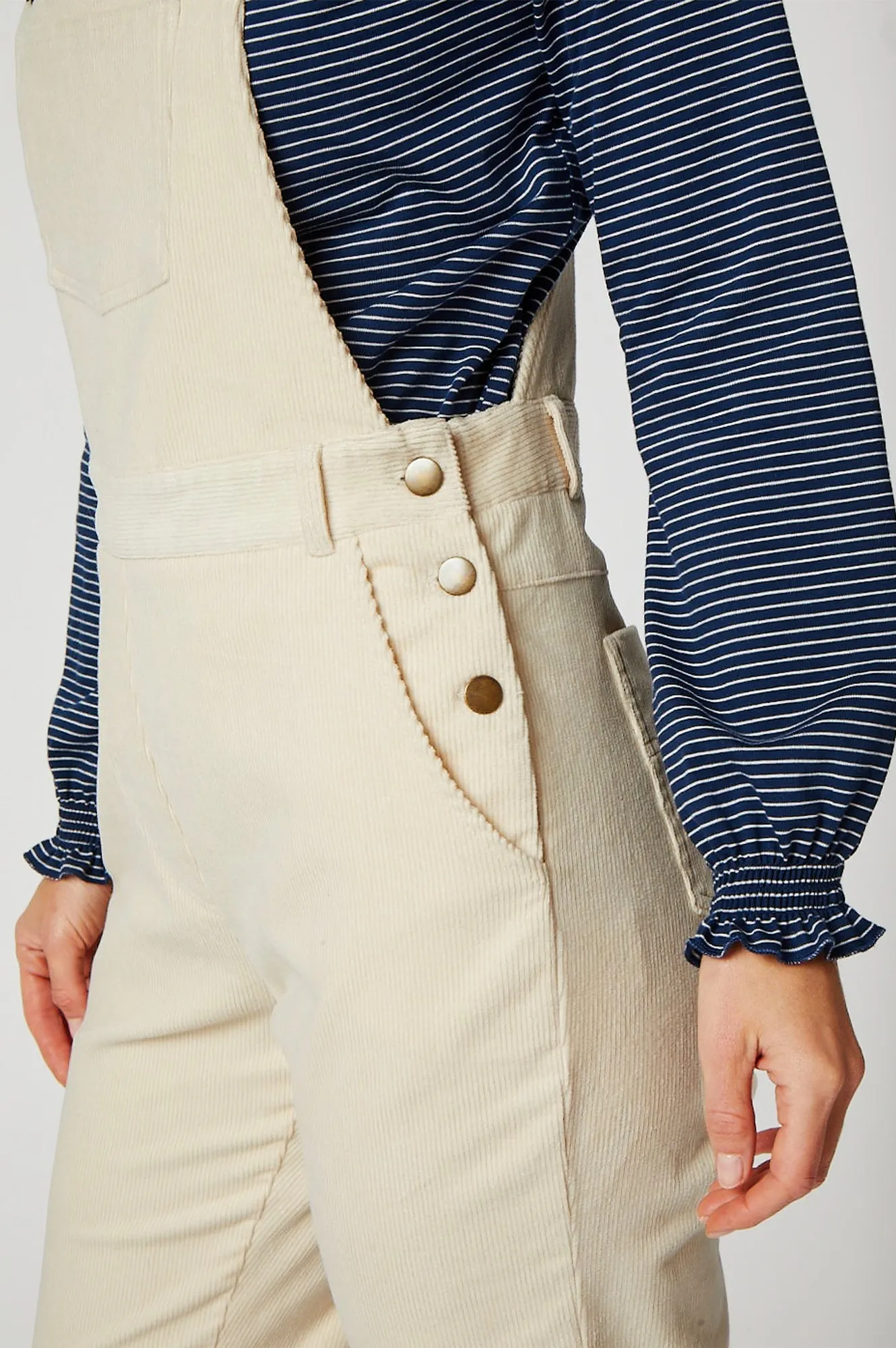 Stretch Corduroy Dungarees | Cream