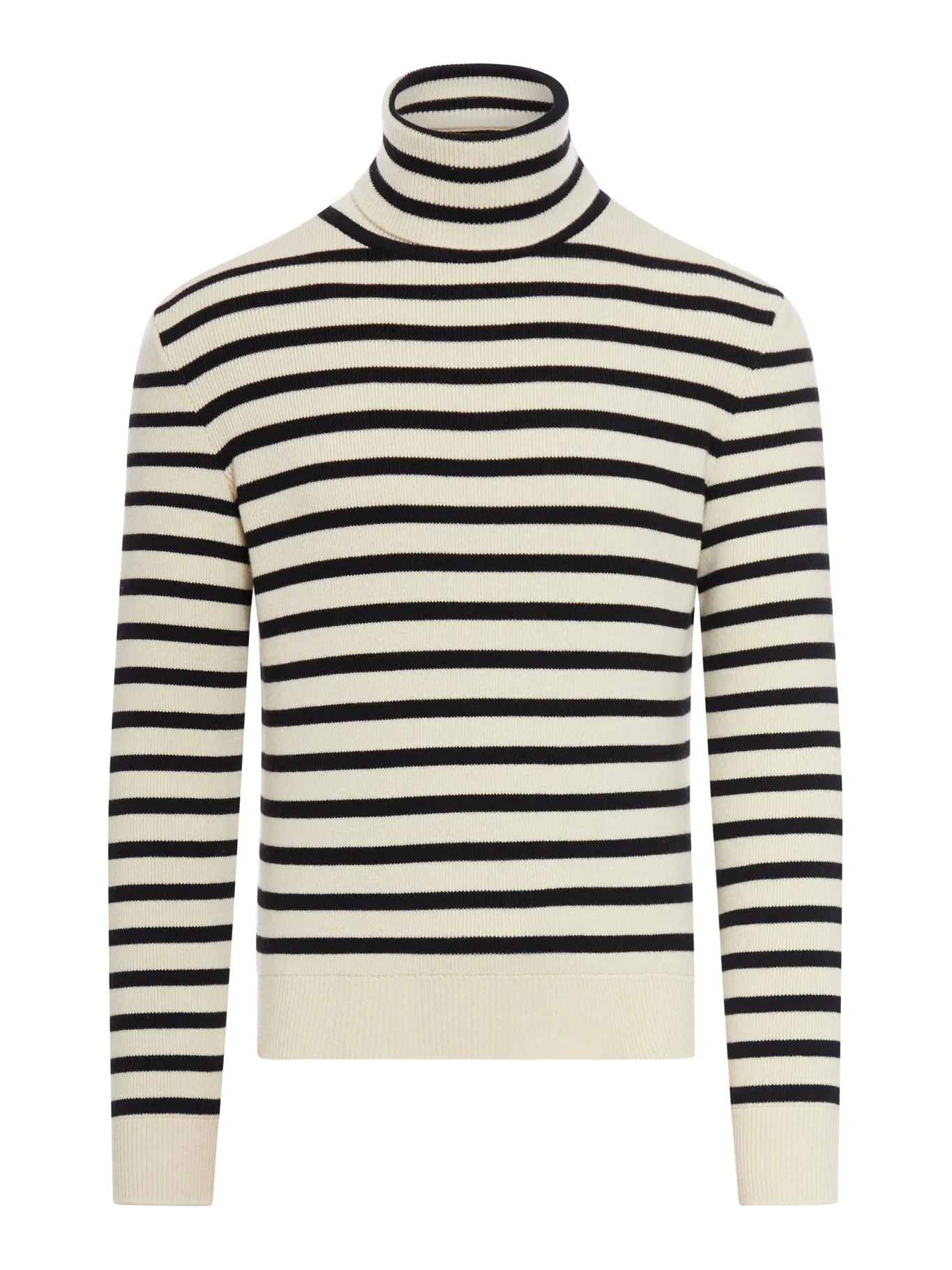 striped turtleneck sweater