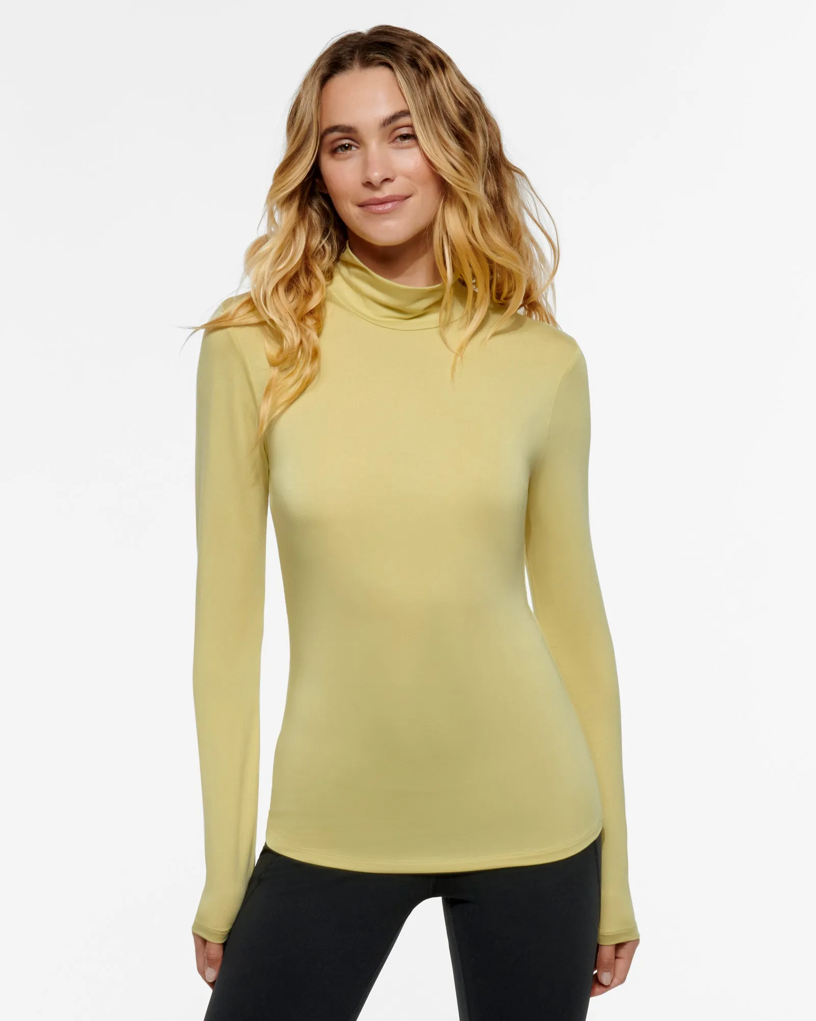 SUMMIT TURTLENECK MODAL LONG SLEEVE TOP LIME