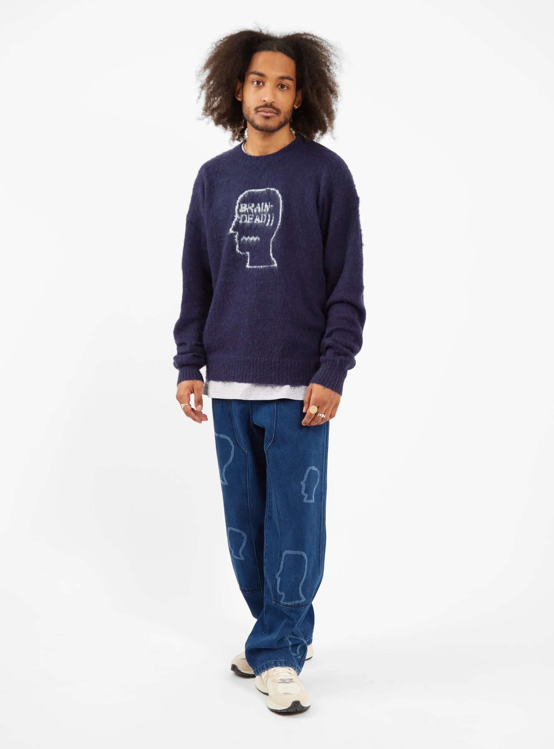 Superfuzz Logohead Sweater Navy