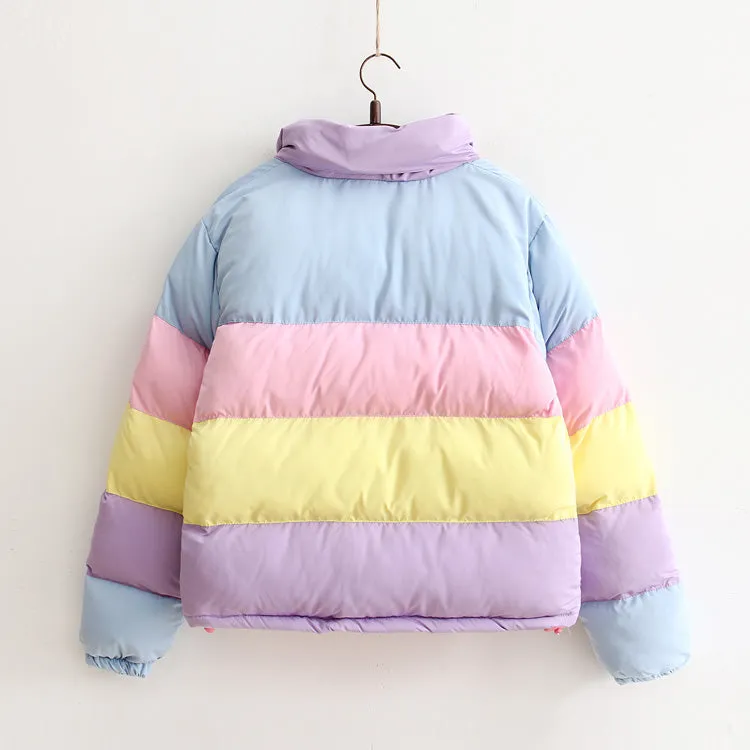 SWEET RAINBOW STRIPE COAT BY24024