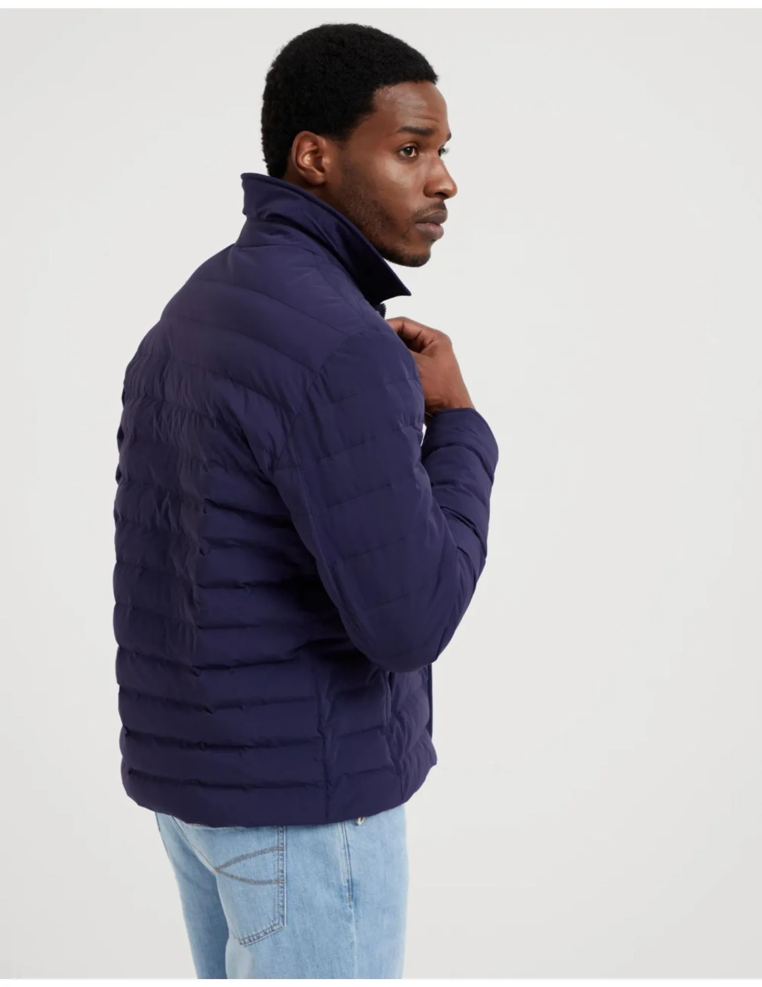 Taffeta Down Jacket | Indigo