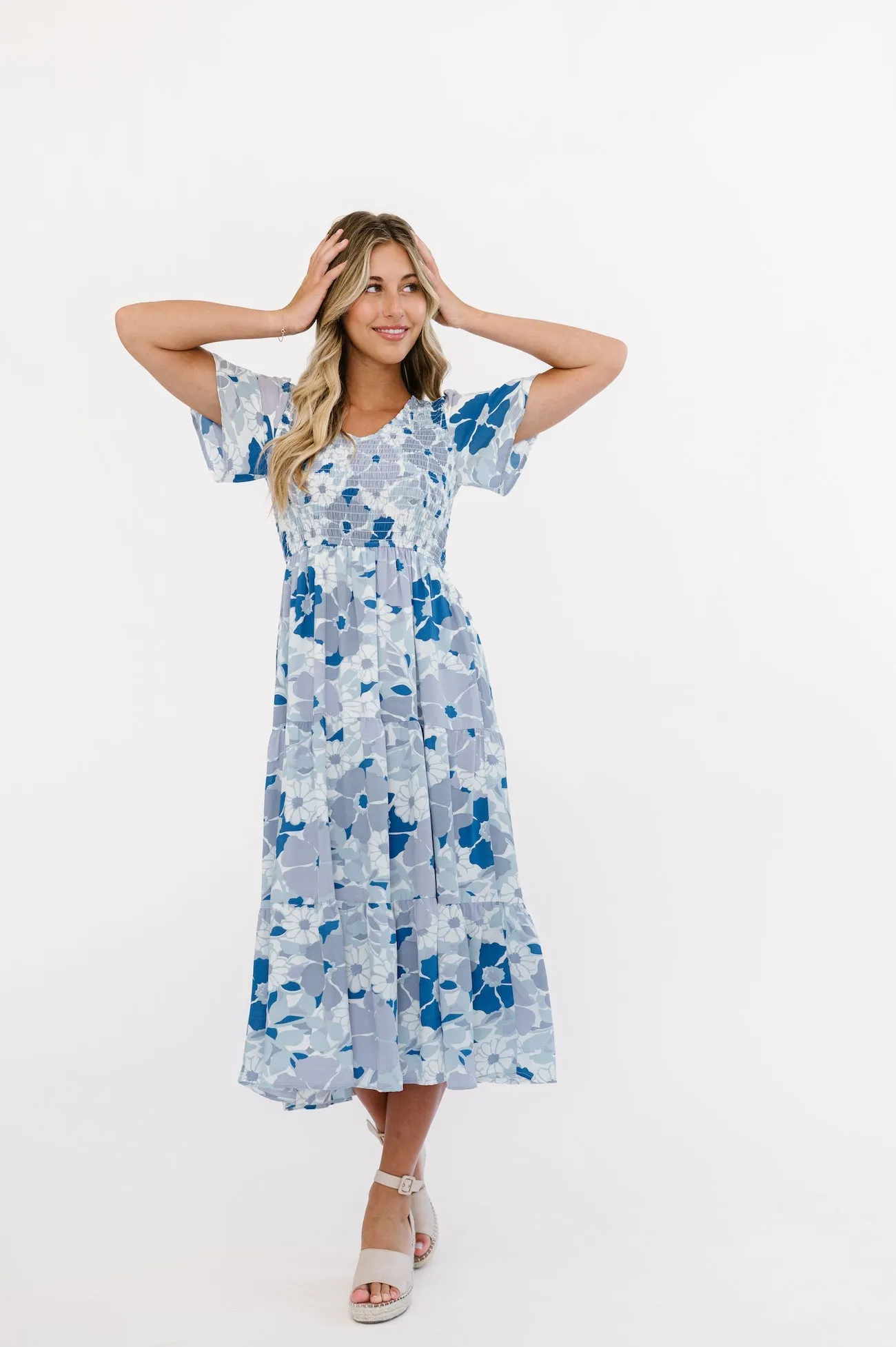 Tayla Dress in Blue Splash