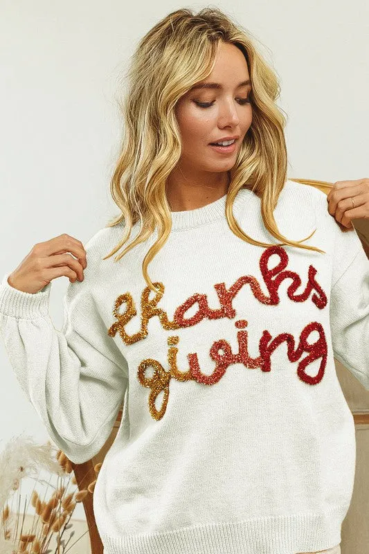 Thanksgiving Metallic Sweater