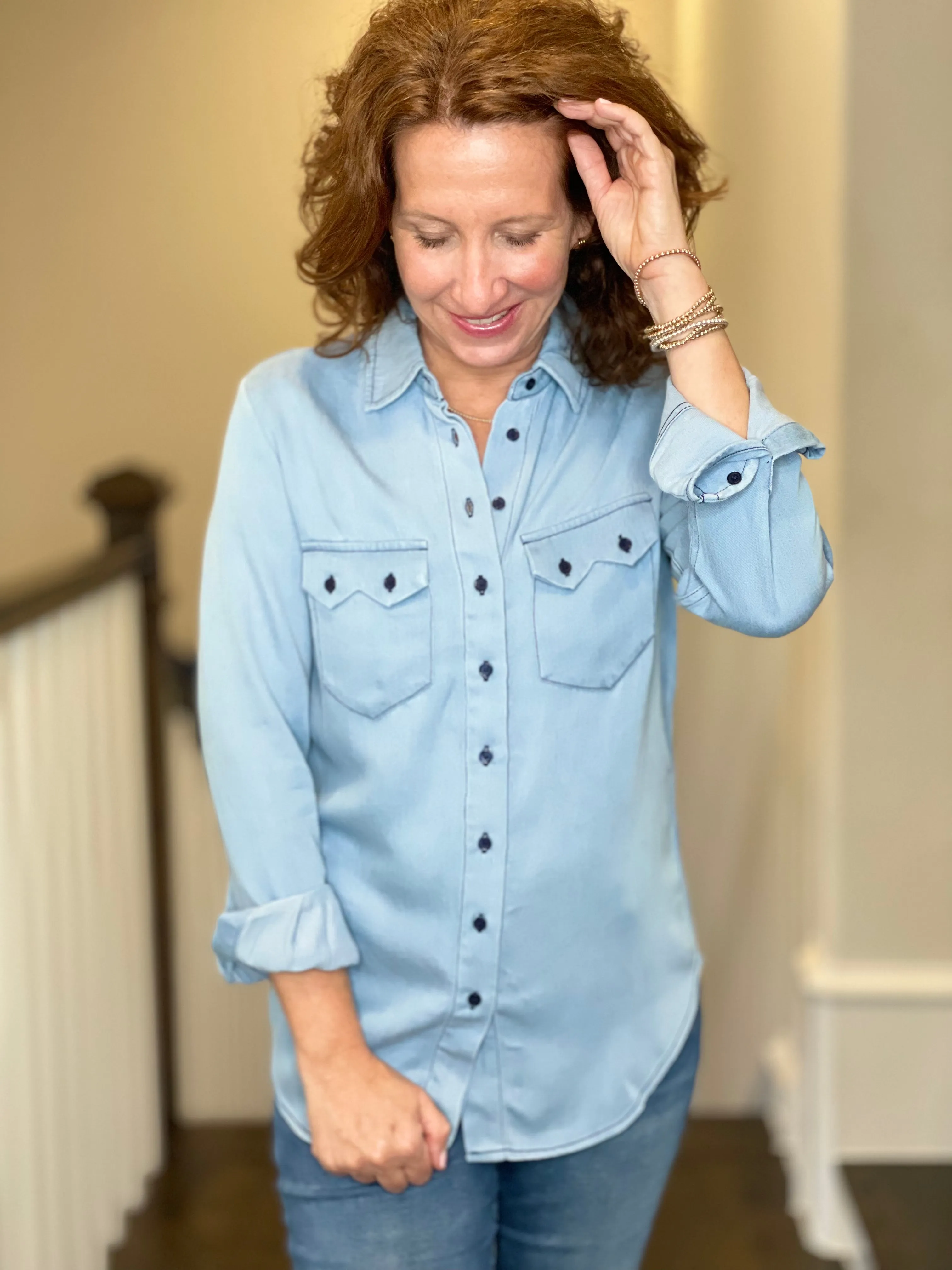 THE SHIRT-The Cowgirl Shirt in Denim