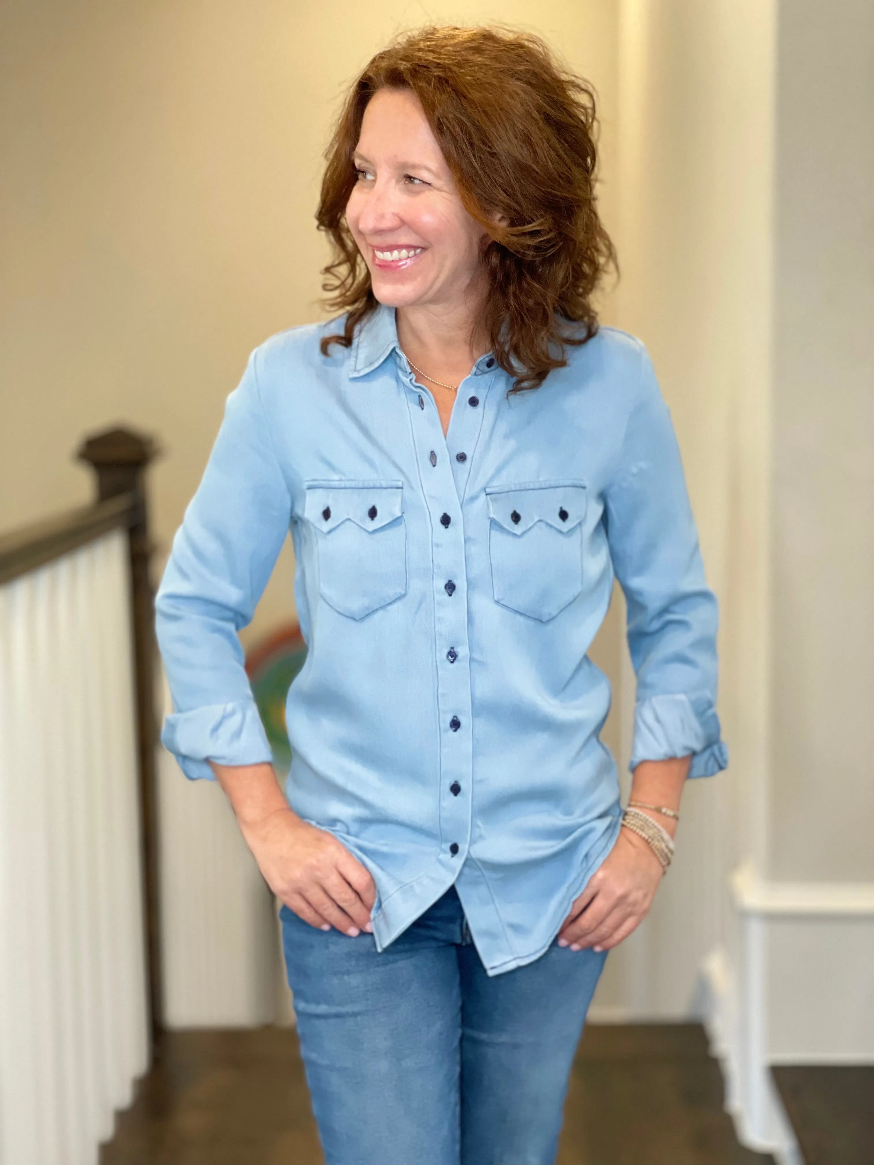 THE SHIRT-The Cowgirl Shirt in Denim