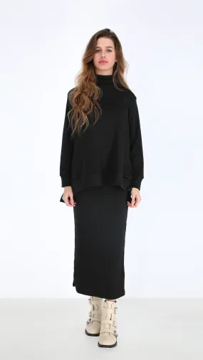 Turtleneck T-Shirt / Black / חולצה