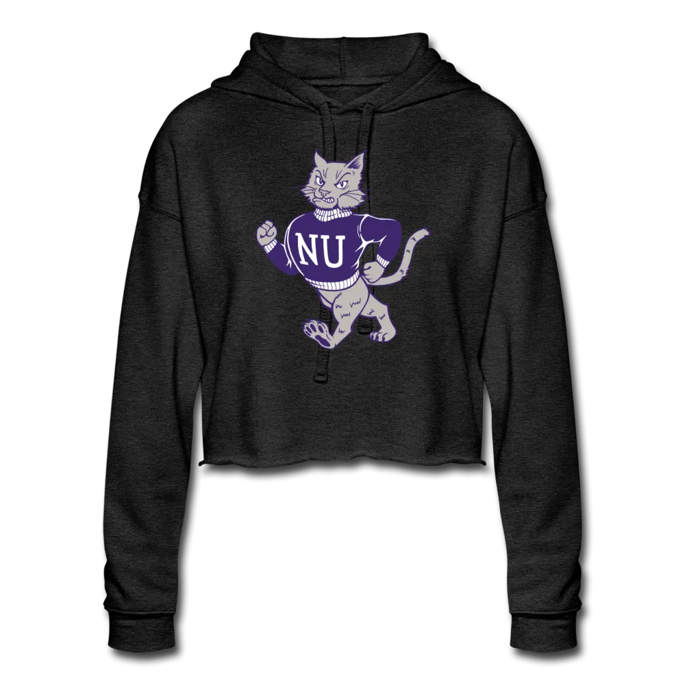 Vintage Cat Cropped Hoodie