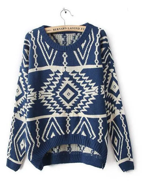 WEALFEEL Retro Print Sweater