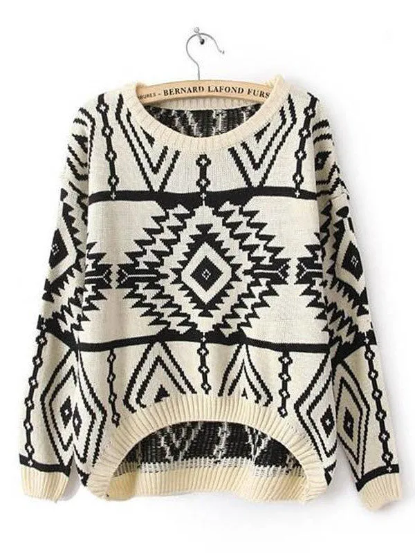 WEALFEEL Retro Print Sweater