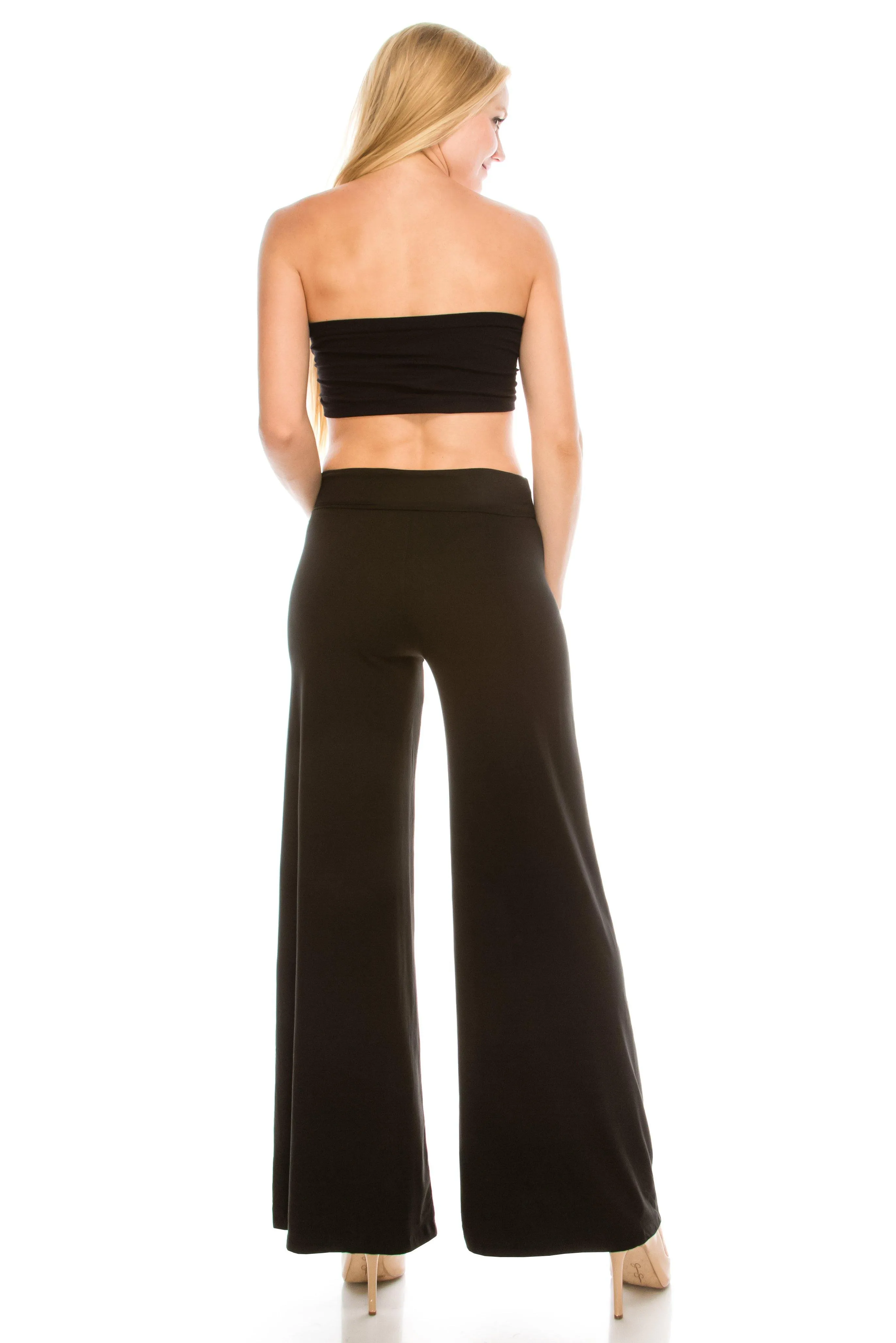 Wide Leg Palazzo Pants - High Waist Premium Soft Stretch Trousers