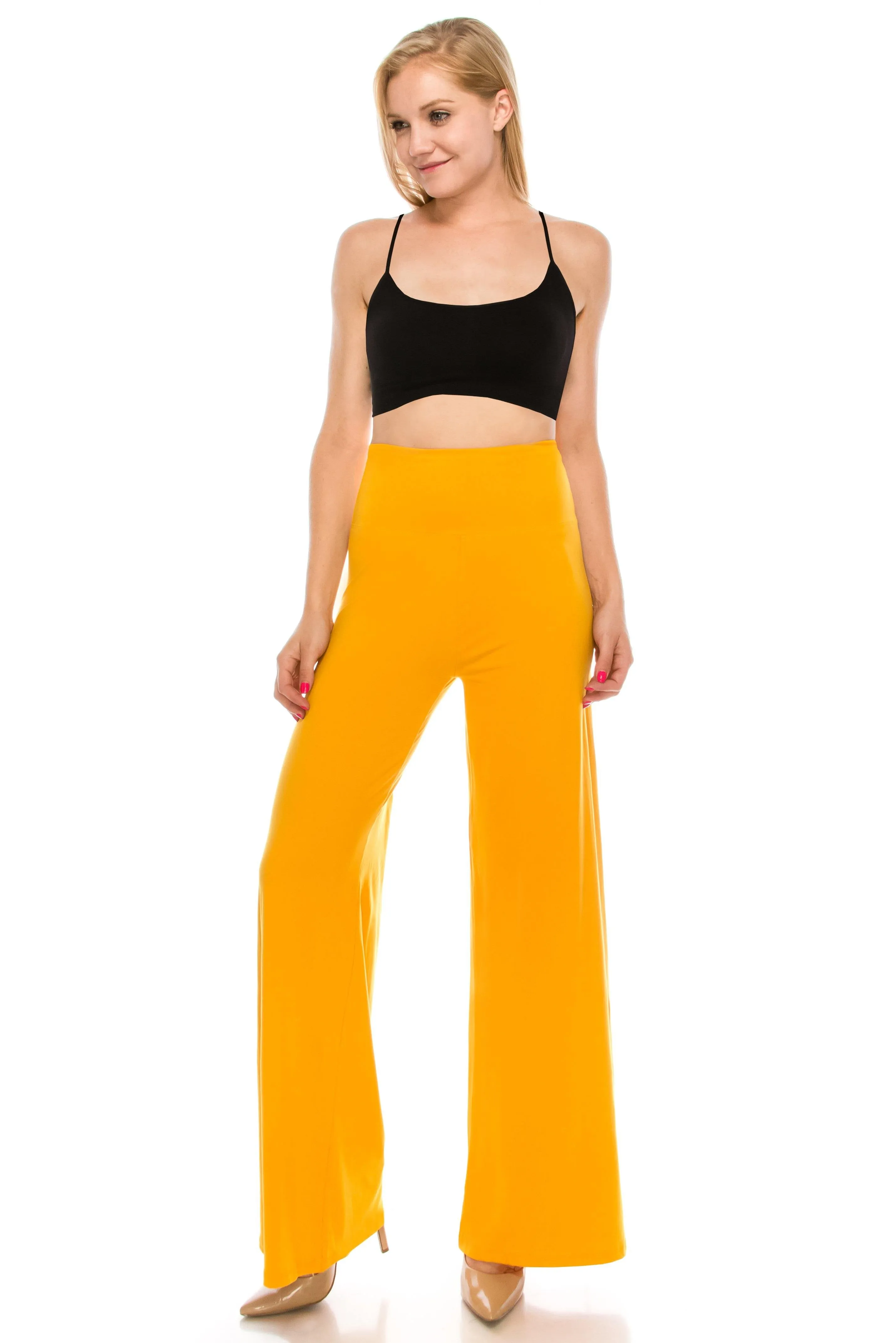 Wide Leg Palazzo Pants - High Waist Premium Soft Stretch Trousers