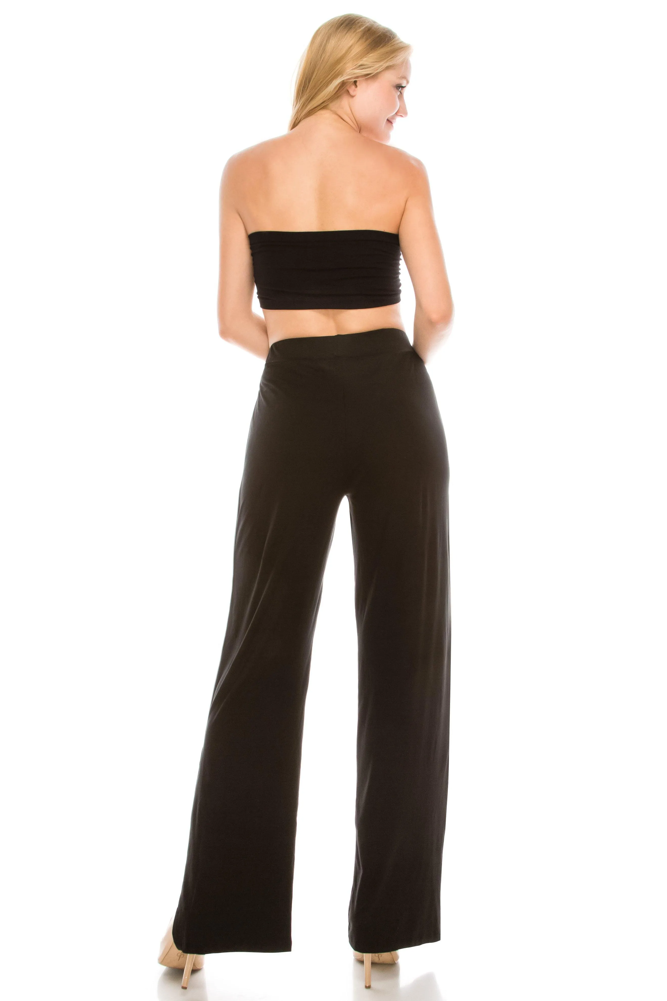 Wide Leg Palazzo Pants - High Waist Premium Soft Stretch Trousers