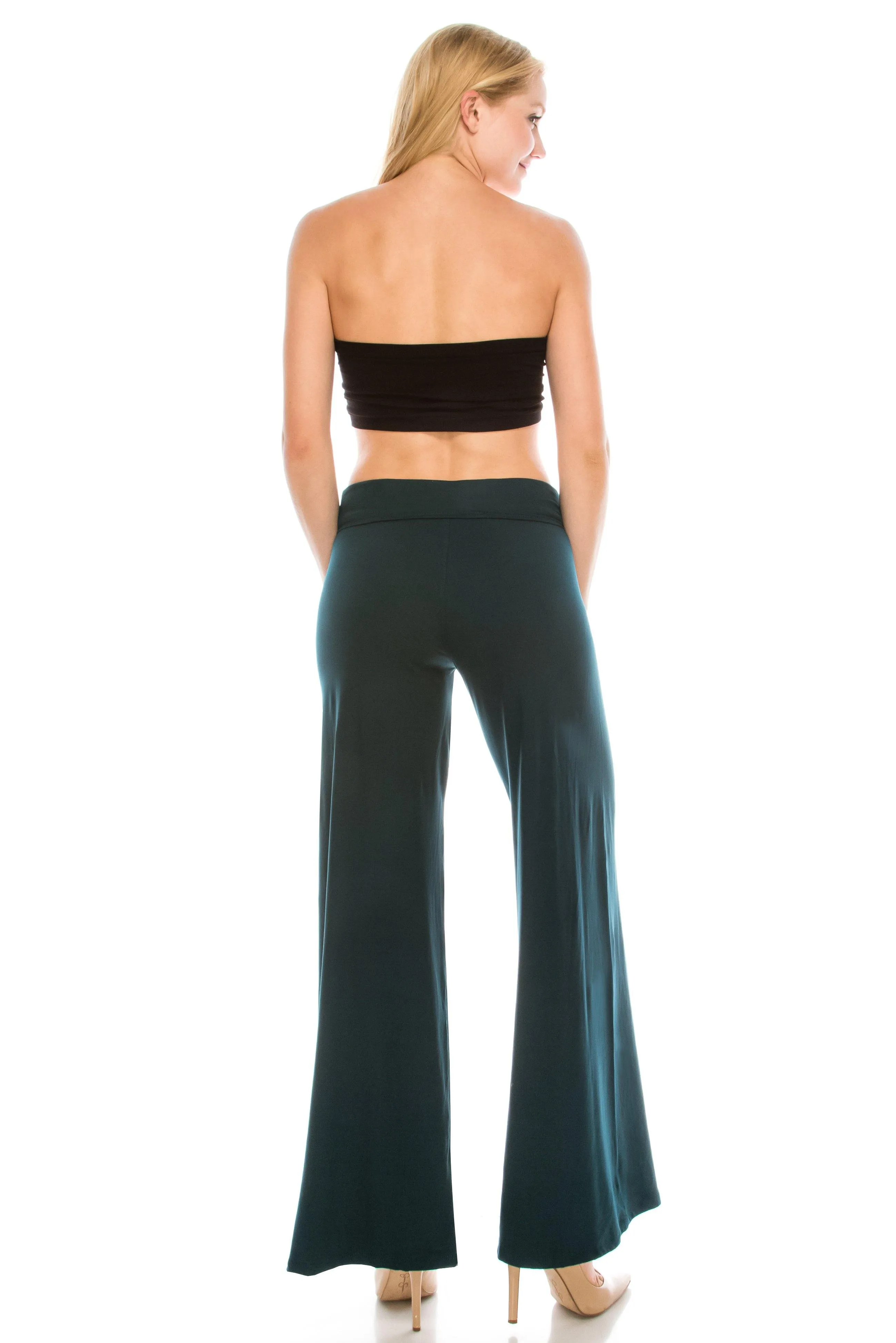 Wide Leg Palazzo Pants - High Waist Premium Soft Stretch Trousers